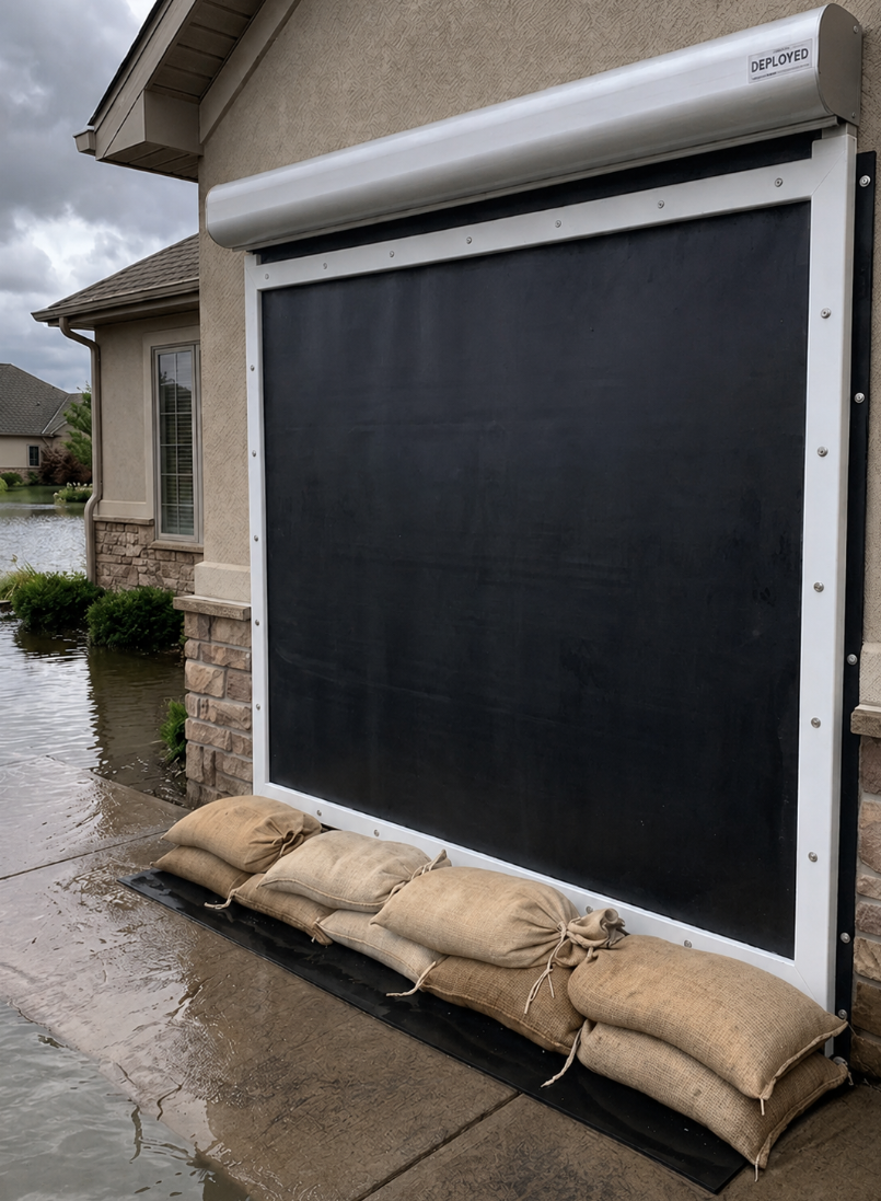 Roll-down with casing for hurricane size sliding doors